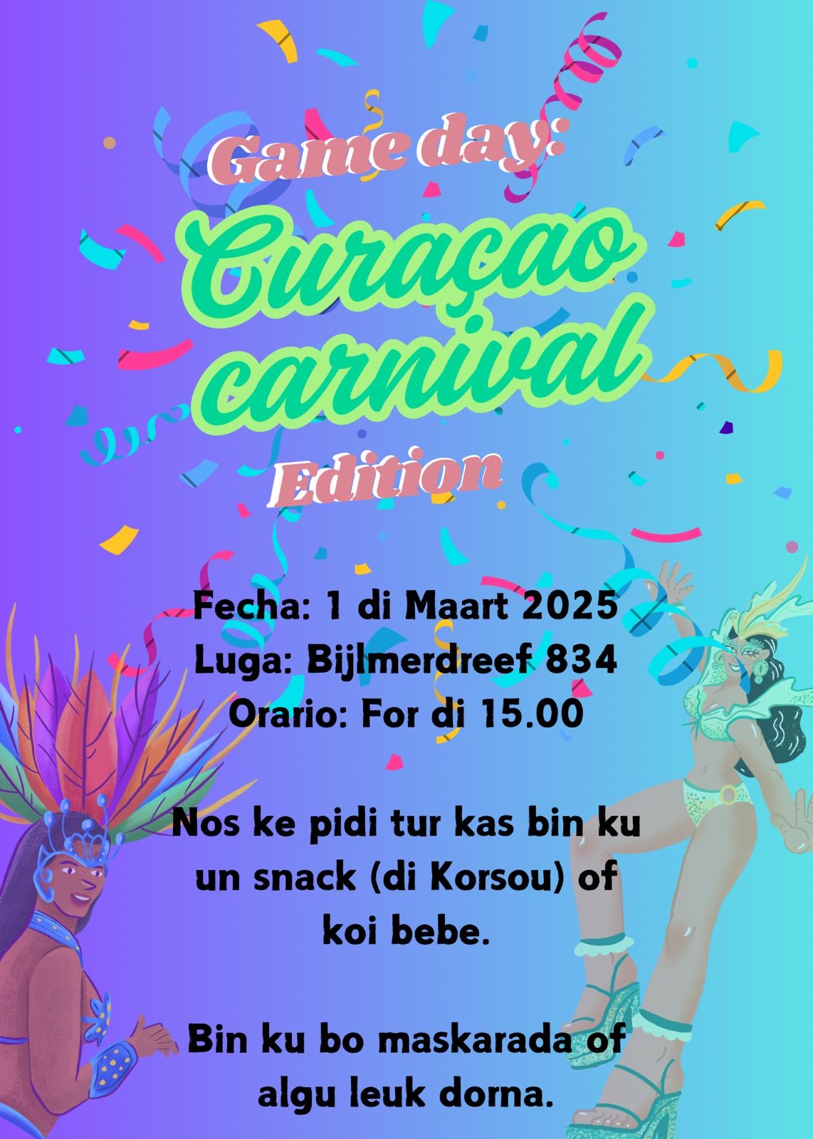 Leonella’s Carnival Game Day Flyer 🎭