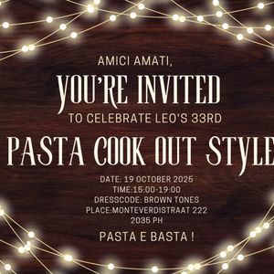 Leonella’s Italian birthday flyer 🍝