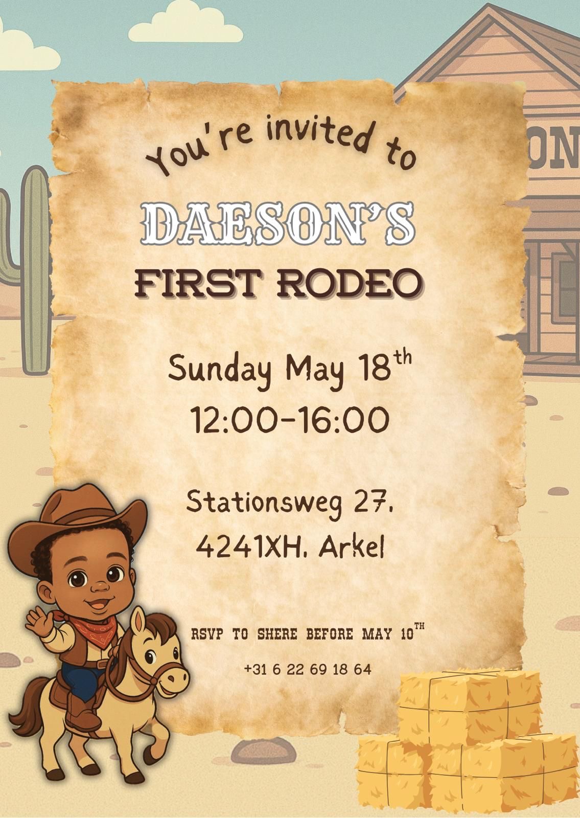 Daeson’s birthday party flyer 🤠