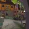 A crowded street in topple town