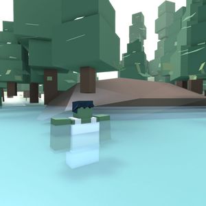 a little swim for a green man
