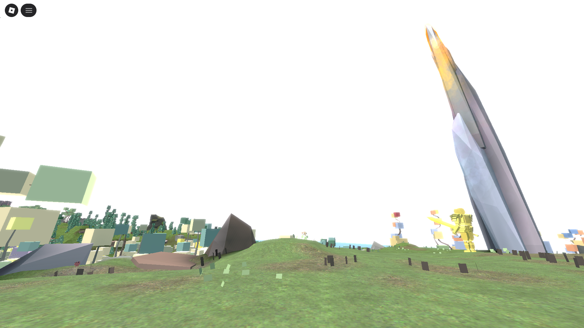 Gold knight at celestial peak overlooks the pits