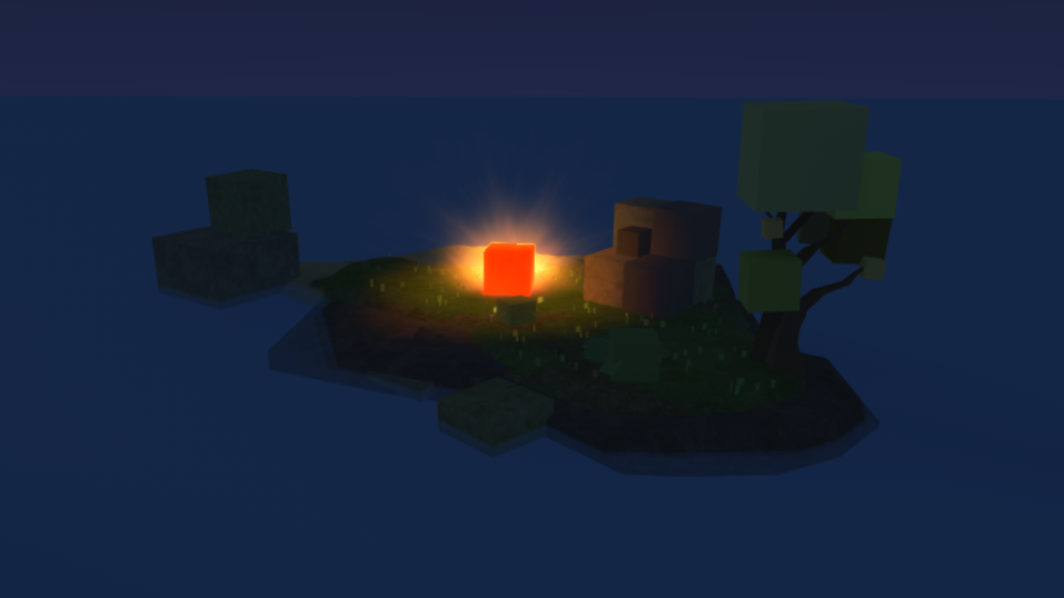 Glowing cube, so hot, so cold