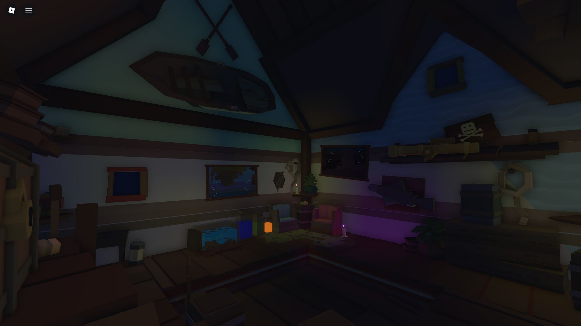 Boathouse at night